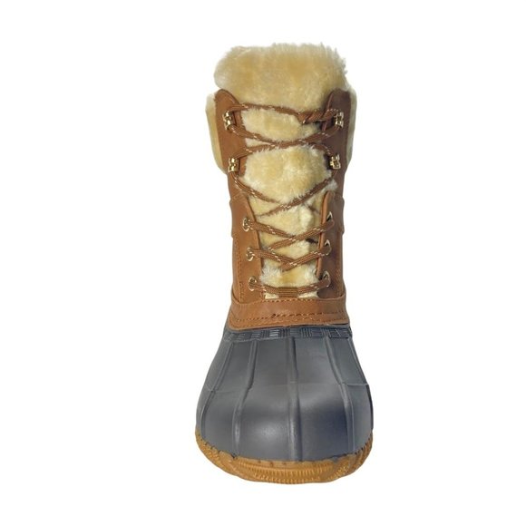 TOMMY HILFIGER rain boot womens Reisen Faux Fur Detail Lace-Up Boot 6M - Picture 4 of 9